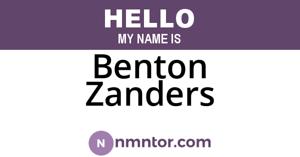 Benton Zanders