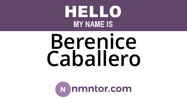 Berenice Caballero