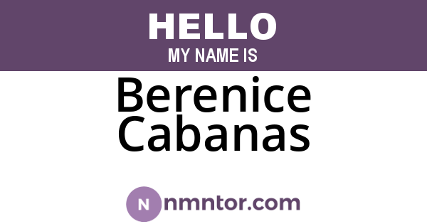 Berenice Cabanas