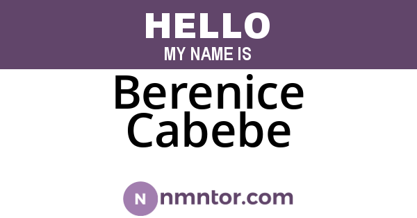 Berenice Cabebe