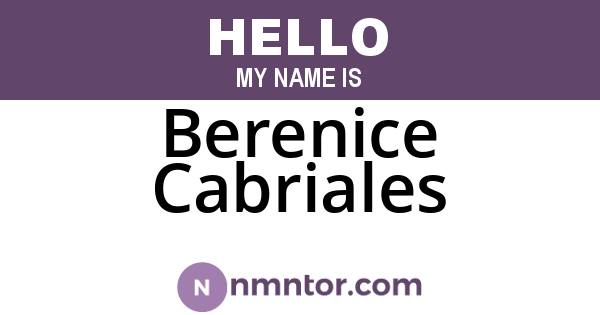 Berenice Cabriales