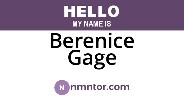 Berenice Gage