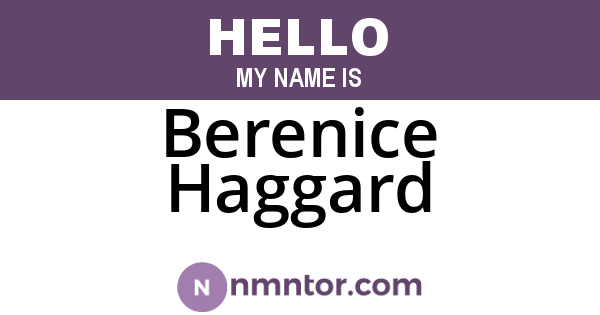 Berenice Haggard