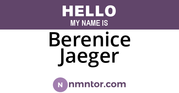 Berenice Jaeger