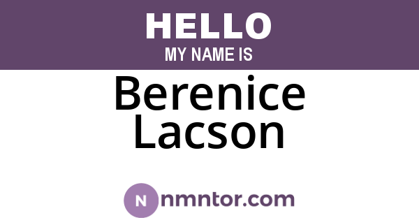 Berenice Lacson