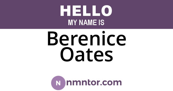 Berenice Oates