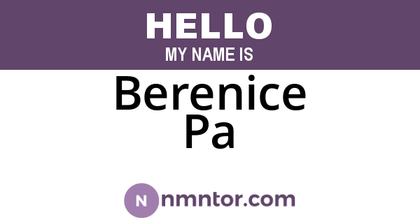 Berenice Pa