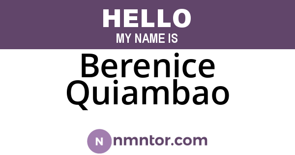 Berenice Quiambao