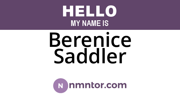 Berenice Saddler