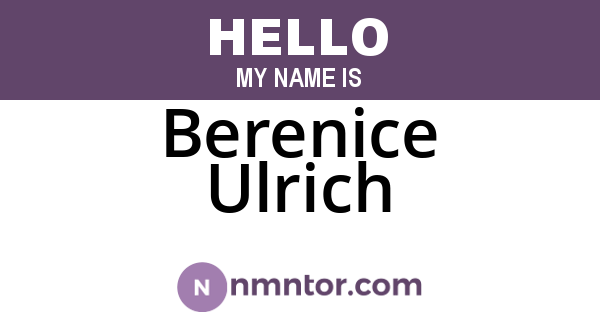 Berenice Ulrich