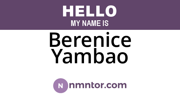 Berenice Yambao