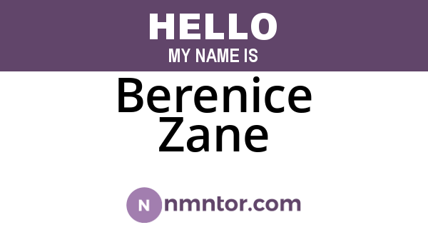 Berenice Zane