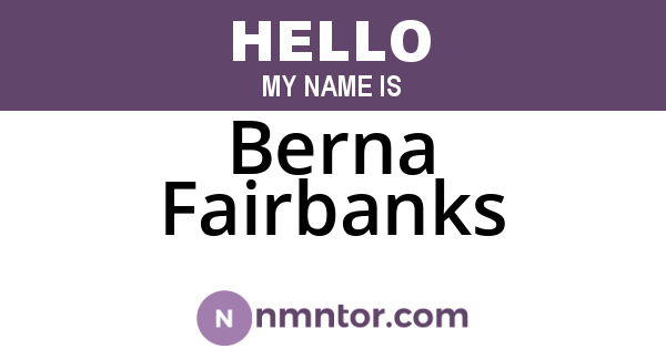 Berna Fairbanks