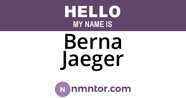 Berna Jaeger