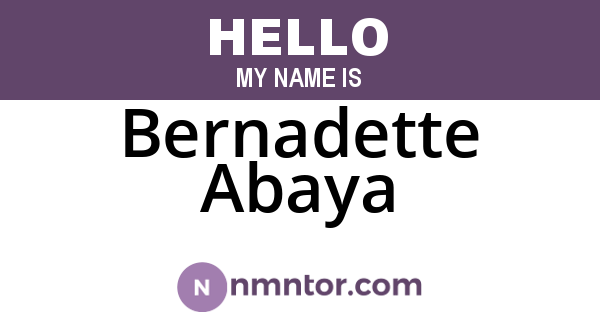 Bernadette Abaya