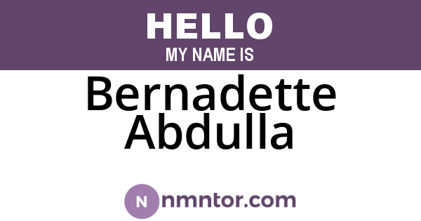 Bernadette Abdulla