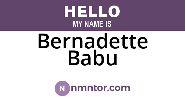 Bernadette Babu