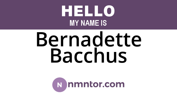 Bernadette Bacchus