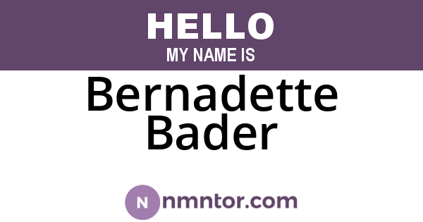 Bernadette Bader