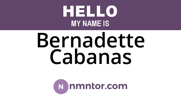 Bernadette Cabanas