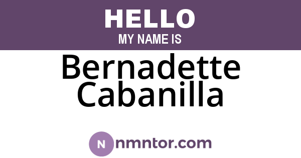 Bernadette Cabanilla