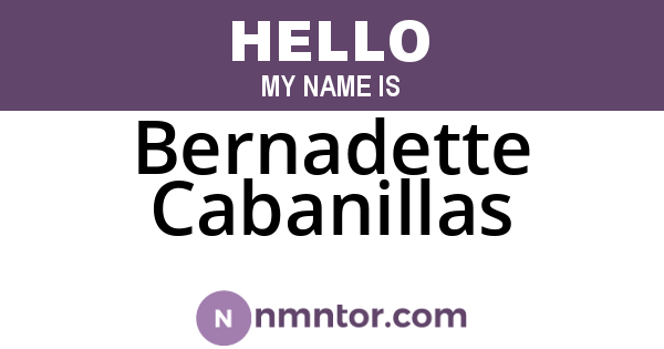 Bernadette Cabanillas