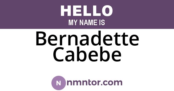 Bernadette Cabebe