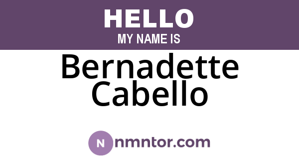Bernadette Cabello