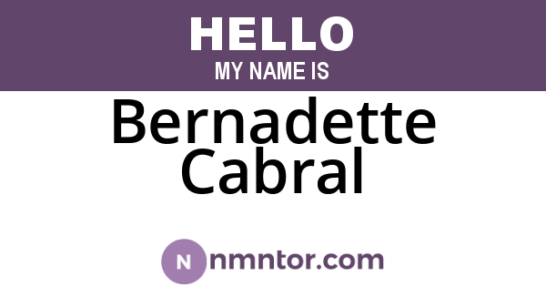 Bernadette Cabral