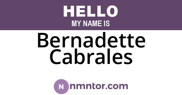 Bernadette Cabrales
