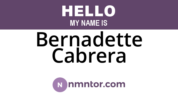 Bernadette Cabrera