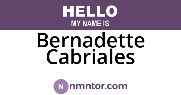 Bernadette Cabriales