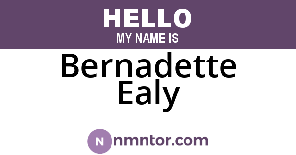 Bernadette Ealy
