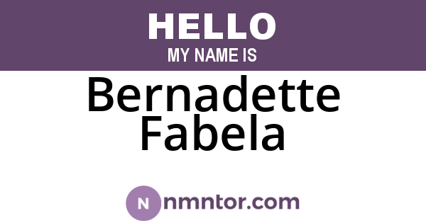 Bernadette Fabela