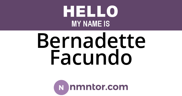 Bernadette Facundo