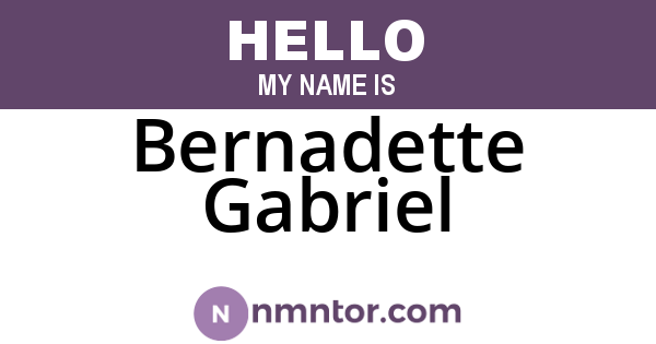 Bernadette Gabriel