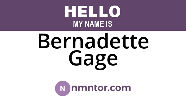 Bernadette Gage