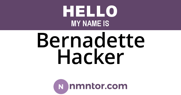 Bernadette Hacker