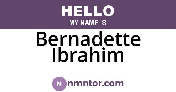 Bernadette Ibrahim