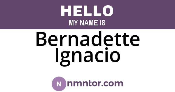 Bernadette Ignacio