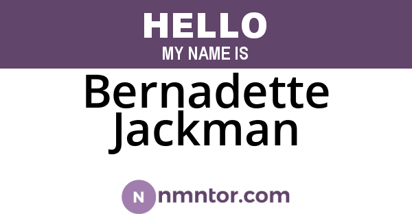 Bernadette Jackman