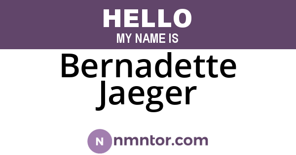 Bernadette Jaeger