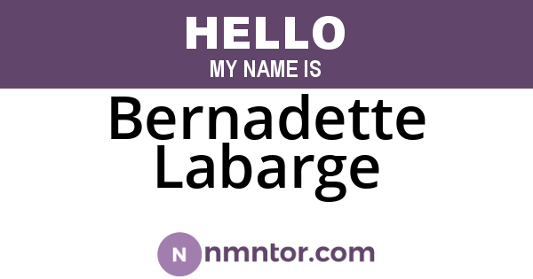 Bernadette Labarge