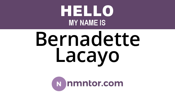 Bernadette Lacayo