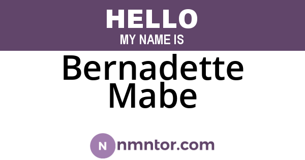 Bernadette Mabe