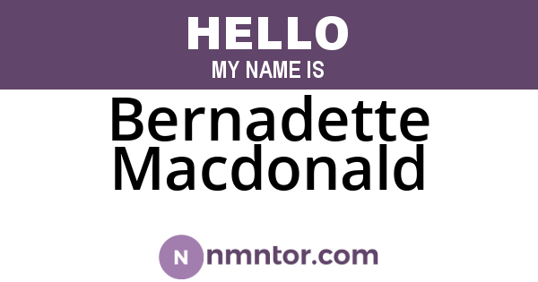 Bernadette Macdonald