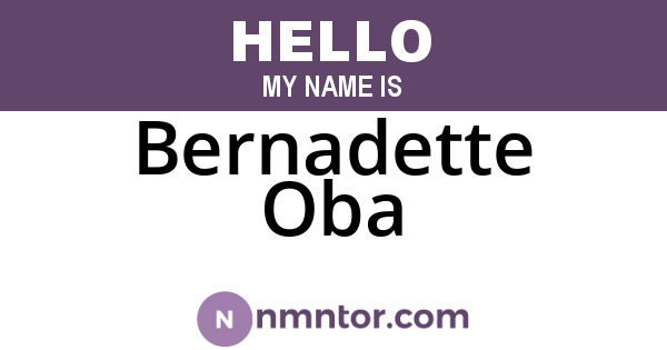 Bernadette Oba