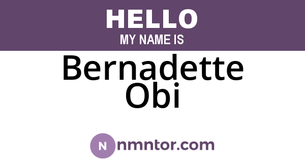 Bernadette Obi
