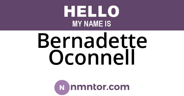 Bernadette Oconnell