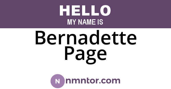 Bernadette Page